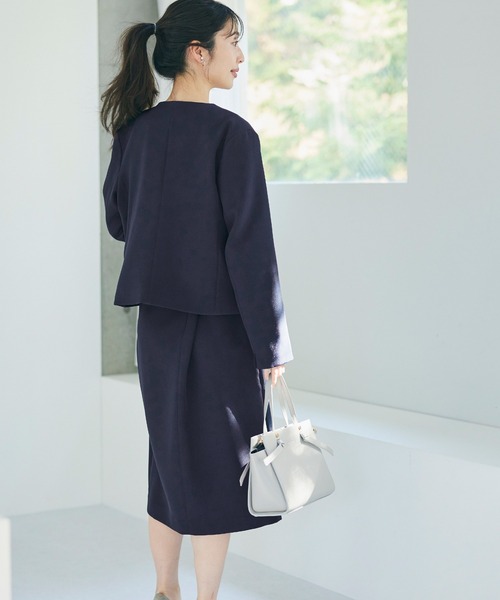 coca（coca）（コカ）の「洗えるノーカラージャケット＆スカート