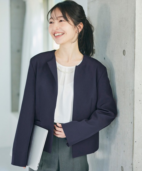 coca（coca）（コカ）の「洗えるノーカラージャケット＆スカート