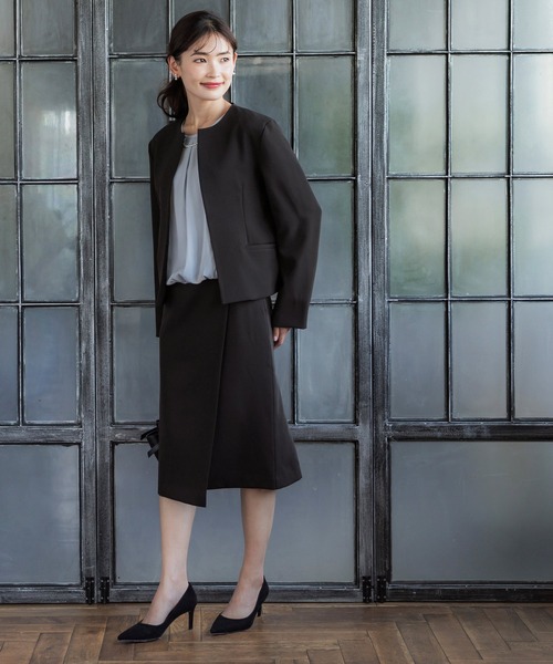 coca（coca）（コカ）の「洗えるノーカラージャケット＆スカート