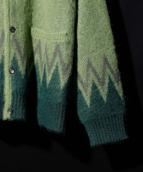 NUMBER (N)INE/ナンバーナイン ZIGZAG JACQUARD MOHAIR KNIT CARDIGAN