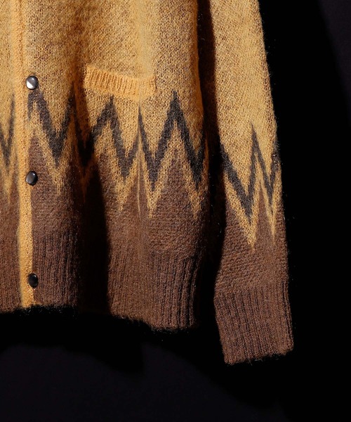 ナンバーナイン　カーディガン　モヘア　ブラウン　グランジ　希少　即完 NUMBER (N)INE/ナンバーナイン ZIGZAG JACQUARD MOHAIR KNIT