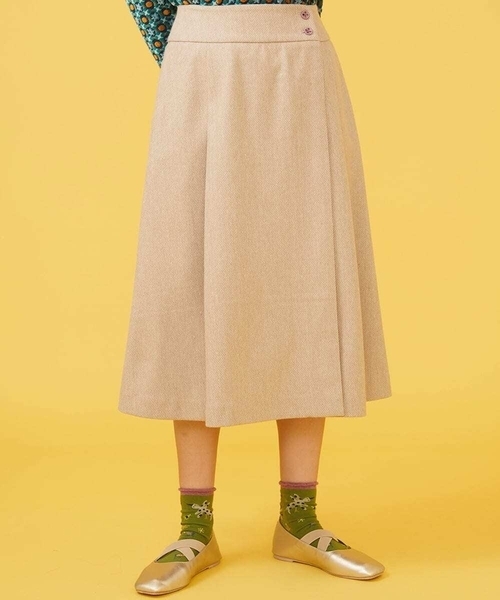 【セール】先染めカルゼ ラップ風スカート（スカート）｜Jocomomola（ホコモモラ）