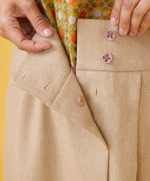 【セール】先染めカルゼ ラップ風スカート（スカート）｜Jocomomola（ホコモモラ）