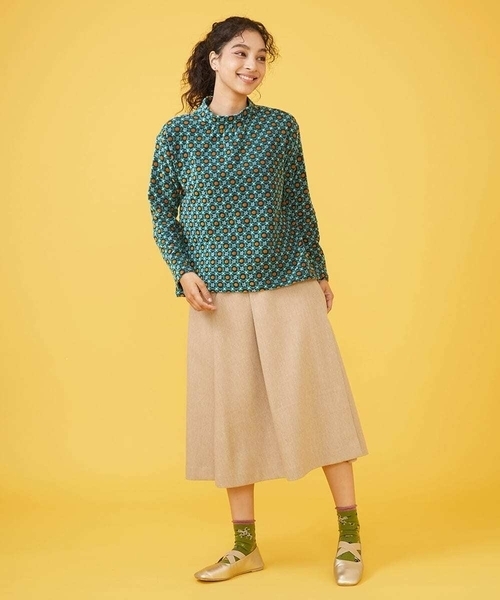 【セール】先染めカルゼ ラップ風スカート（スカート）｜Jocomomola（ホコモモラ）