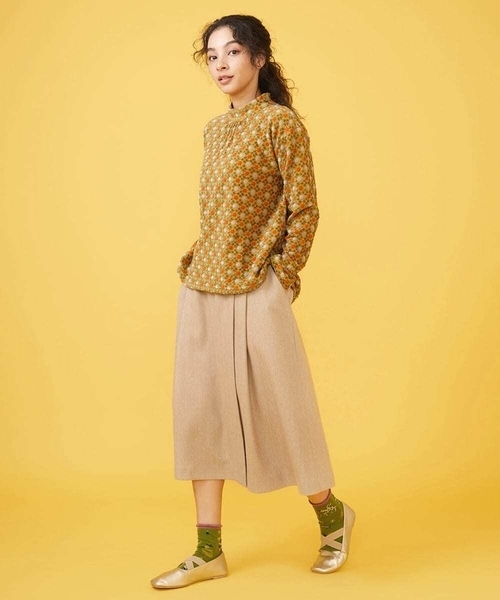 【セール】先染めカルゼ ラップ風スカート（スカート）｜Jocomomola（ホコモモラ）