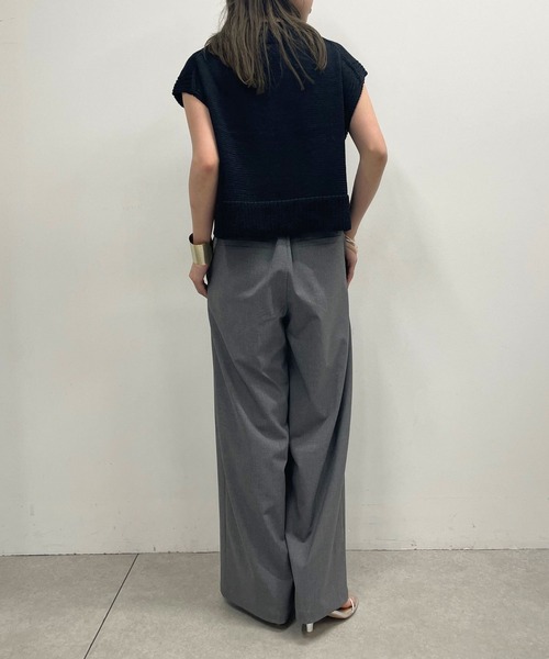 Omekashi（オメカシ）の「ワイドラップパンツ（スラックス・レディース・ベージュ/モカ/ブラック/オフホワイト/グレー/グレー系その他・38/36/34）」の10枚目の写真