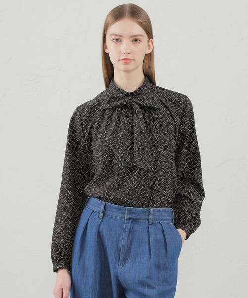 MACKINTOSH PHILOSOPHY(マッキントッシュ フィロソフィー)の「スパンブロードボウブラウス(シャツ/ブラウス・レディース・オフホワイト/ブラック・36/38)」の2枚目の写真