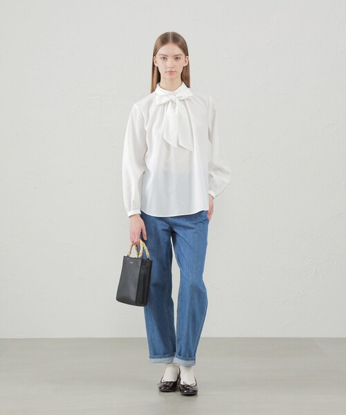 MACKINTOSH PHILOSOPHY(マッキントッシュ フィロソフィー)の「スパンブロードボウブラウス(シャツ/ブラウス・レディース・オフホワイト/ブラック・36/38)」の12枚目の写真