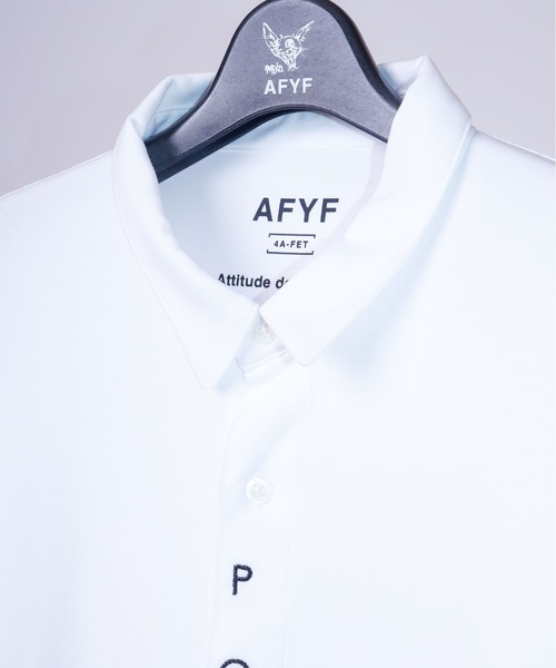 AFYF（エーエフワイエフ）の「AFYF JERZY EMB SHIRT/ジャージー 刺繍ロングシャツ（シャツ/ブラウス・メンズ・ブラック/ホワイト・FREE）」の4枚目の写真