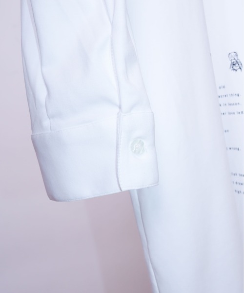 AFYF（エーエフワイエフ）の「AFYF JERZY EMB SHIRT/ジャージー 刺繍ロングシャツ（シャツ/ブラウス・メンズ・ブラック/ホワイト・FREE）」の7枚目の写真