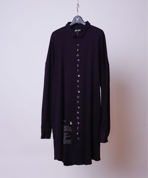 AFYF（エーエフワイエフ）の「AFYF JERZY EMB SHIRT/ジャージー 刺繍ロングシャツ（シャツ/ブラウス・メンズ・ブラック/ホワイト・FREE）」の15枚目の写真