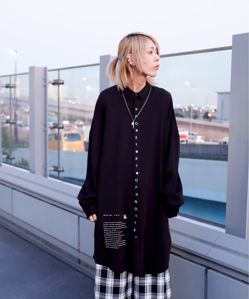 AFYF（エーエフワイエフ）の「AFYF JERZY EMB SHIRT/ジャージー 刺繍ロングシャツ（シャツ/ブラウス・メンズ・ブラック/ホワイト・FREE）」の22枚目の写真