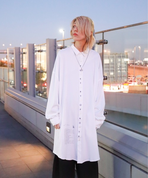 AFYF（エーエフワイエフ）の「AFYF JERZY EMB SHIRT/ジャージー 刺繍ロングシャツ（シャツ/ブラウス・メンズ・ブラック/ホワイト・FREE）」の16枚目の写真