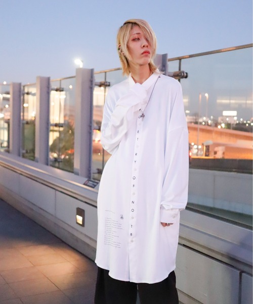 AFYF（エーエフワイエフ）の「AFYF JERZY EMB SHIRT/ジャージー 刺繍ロングシャツ（シャツ/ブラウス・メンズ・ブラック/ホワイト・FREE）」の20枚目の写真