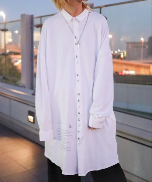 AFYF（エーエフワイエフ）の「AFYF JERZY EMB SHIRT/ジャージー 刺繍ロングシャツ（シャツ/ブラウス・メンズ・ブラック/ホワイト・FREE）」の21枚目の写真