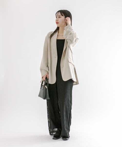 mline（エムライン）の「[mline]レースサロペット（サロペット/オーバーオール・レディース・アイボリー/ブラック・FREE）」の12枚目の写真