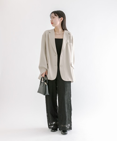 mline（エムライン）の「[mline]レースサロペット（サロペット/オーバーオール・レディース・アイボリー/ブラック・FREE）」の11枚目の写真