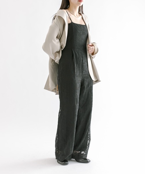 mline（エムライン）の「[mline]レースサロペット（サロペット/オーバーオール・レディース・アイボリー/ブラック・FREE）」の10枚目の写真