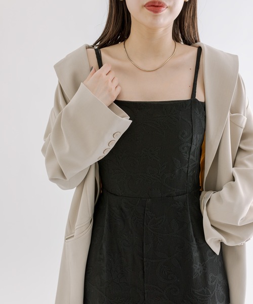 mline（エムライン）の「[mline]レースサロペット（サロペット/オーバーオール・レディース・アイボリー/ブラック・FREE）」の9枚目の写真