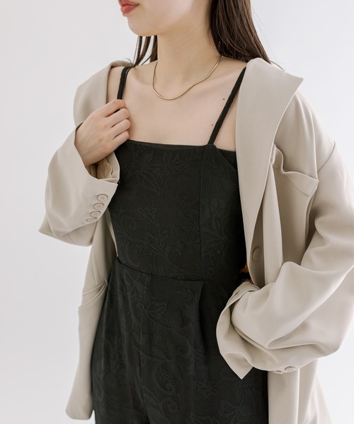 mline（エムライン）の「[mline]レースサロペット（サロペット/オーバーオール・レディース・アイボリー/ブラック・FREE）」の8枚目の写真