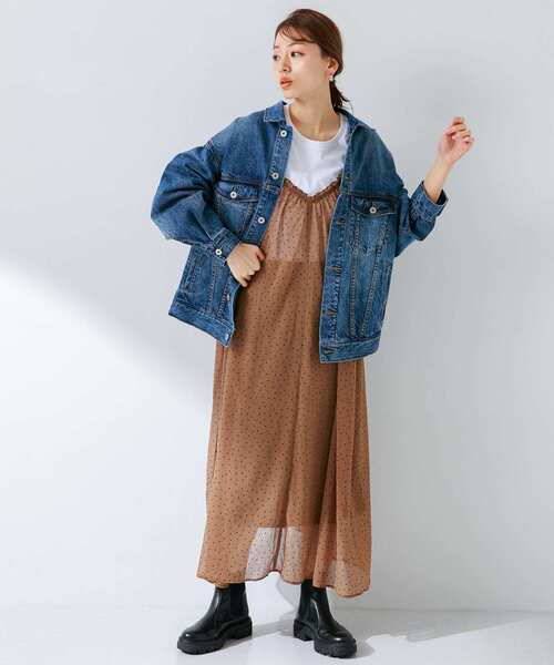 URBAN RESEARCH Sonny Label（アーバンリサーチサニーレーベル）の「フロッキードットキャミワンピース（ワンピース・レディース・ブラック/キャメル・FREE）」の10枚目の写真
