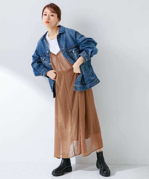URBAN RESEARCH Sonny Label（アーバンリサーチサニーレーベル）の「フロッキードットキャミワンピース（ワンピース・レディース・ブラック/キャメル・FREE）」の11枚目の写真