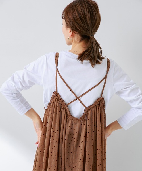 URBAN RESEARCH Sonny Label（アーバンリサーチサニーレーベル）の「フロッキードットキャミワンピース（ワンピース・レディース・ブラック/キャメル・FREE）」の18枚目の写真