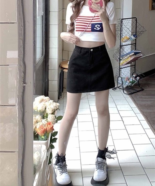 NANEA(ナネア)の「デニムミニスカート(デニムスカート・レディース・ネイビー/ブラック/ホワイト/チャコールグレー/ブルー・SMALL/MEDIUM/LARGE/X-LARGE)」の20枚目の写真