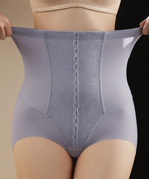 【未使用に近い】【美品】EL82 ハイウエストショートガードル　アイリスグレー 未使用に近い】【美品】EL82 ハイウエストショートガードル