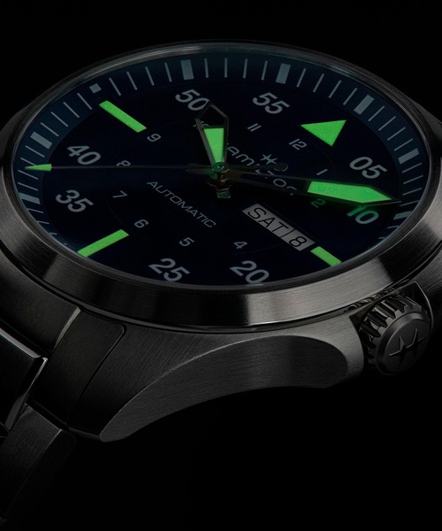 HAMILTON（ハミルトン）の「HAMILTON [ハミルトン] 腕時計 Khaki Aviation （カーキ アヴィエーション） Khaki Pilot Day Date オート 自動巻き 42MM ブルー×シルバー（アナログ腕時計・メンズ・ブルー・FREE）」の6枚目の写真