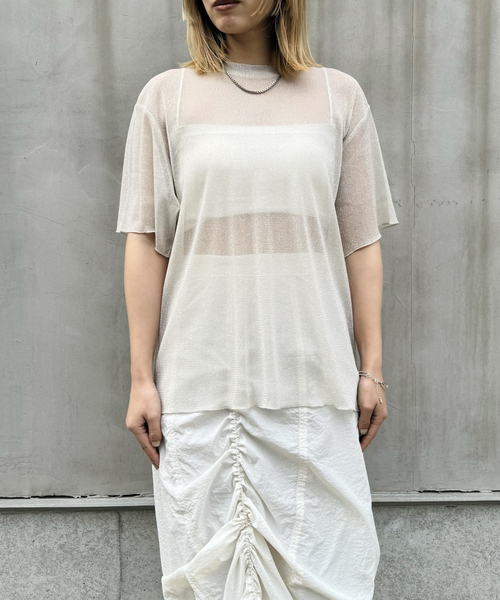 NOMINE（ノミネ）の「チュールTシャツ（Tシャツ/カットソー・レディース・ブルー系その他/アイボリー/ブラック系その他2/ブラック系その他・フリー）」の6枚目の写真