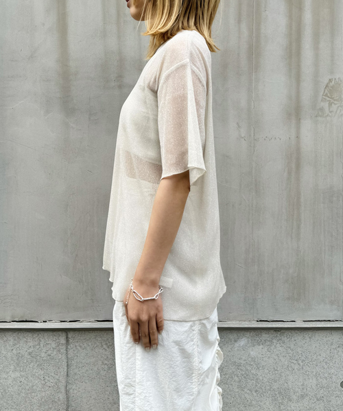 NOMINE（ノミネ）の「チュールTシャツ（Tシャツ/カットソー・レディース・ブルー系その他/アイボリー/ブラック系その他2/ブラック系その他・フリー）」の7枚目の写真