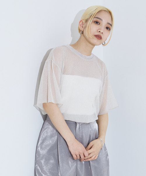 NOMINE（ノミネ）の「チュールTシャツ（Tシャツ/カットソー・レディース・ブルー系その他/アイボリー/ブラック系その他2/ブラック系その他・フリー）」の19枚目の写真