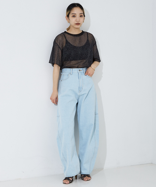 NOMINE（ノミネ）の「チュールTシャツ（Tシャツ/カットソー・レディース・ブルー系その他/アイボリー/ブラック系その他2/ブラック系その他・フリー）」の21枚目の写真