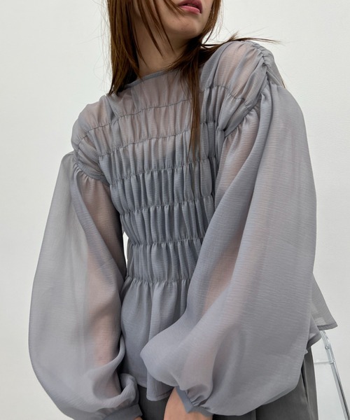 ワッシャーシアーシャーリングトップス（シャツ/ブラウス）｜y/m（イム）