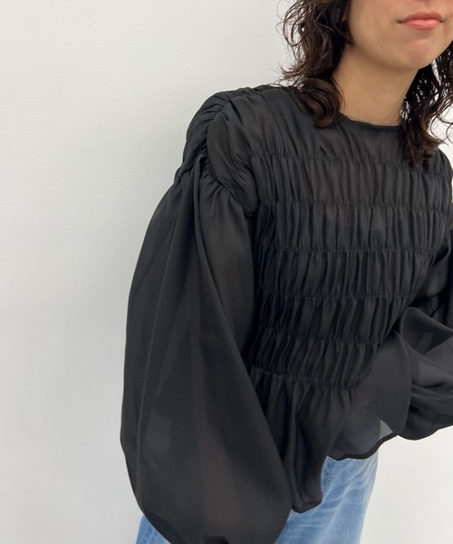 ワッシャーシアーシャーリングトップス（シャツ/ブラウス）｜y/m（イム）