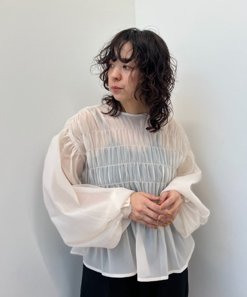 ワッシャーシアーシャーリングトップス（シャツ/ブラウス）｜y/m（イム）