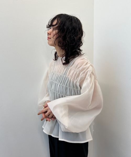 ワッシャーシアーシャーリングトップス（シャツ/ブラウス）｜y/m（イム）