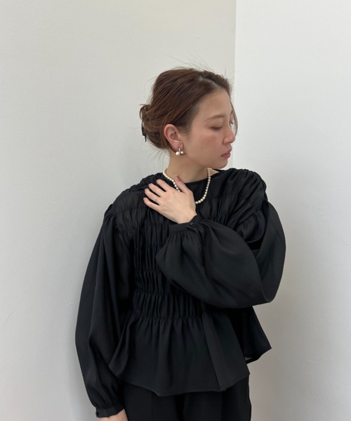 ワッシャーシアーシャーリングトップス（シャツ/ブラウス）｜y/m（イム）