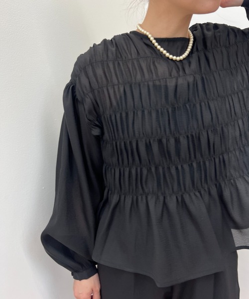 ワッシャーシアーシャーリングトップス（シャツ/ブラウス）｜y/m（イム）