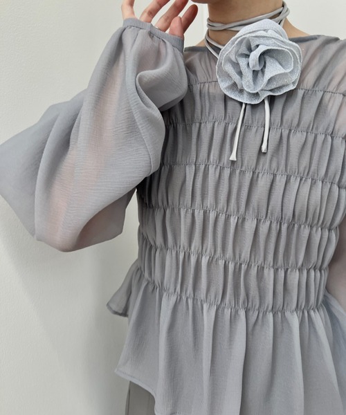 ワッシャーシアーシャーリングトップス（シャツ/ブラウス）｜y/m（イム）