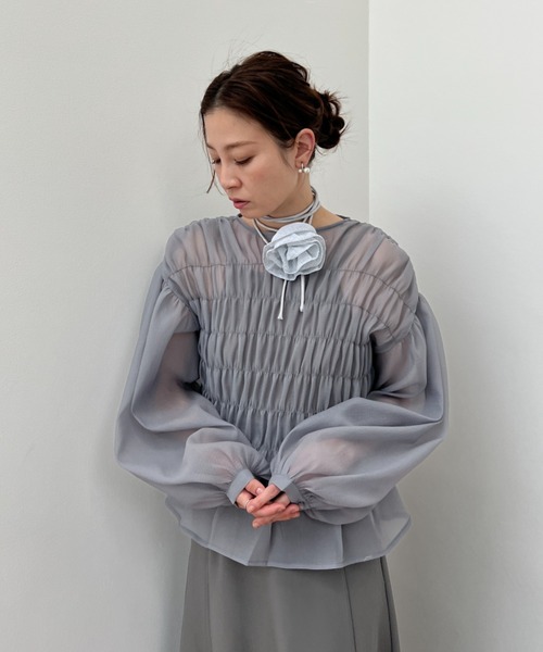 ワッシャーシアーシャーリングトップス（シャツ/ブラウス）｜y/m（イム）