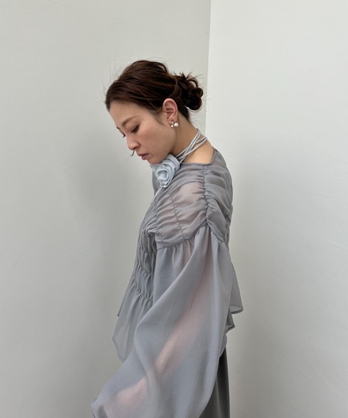 ワッシャーシアーシャーリングトップス（シャツ/ブラウス）｜y/m（イム）