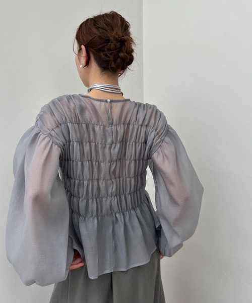 ワッシャーシアーシャーリングトップス（シャツ/ブラウス）｜y/m（イム）