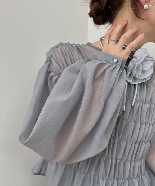 ワッシャーシアーシャーリングトップス（シャツ/ブラウス）｜y/m（イム）