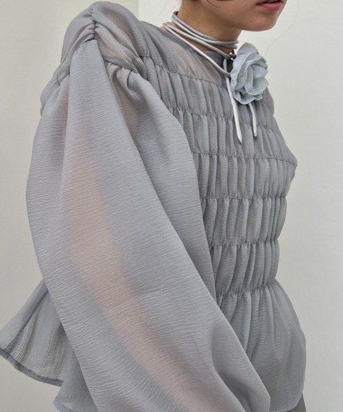 ワッシャーシアーシャーリングトップス（シャツ/ブラウス）｜y/m（イム）