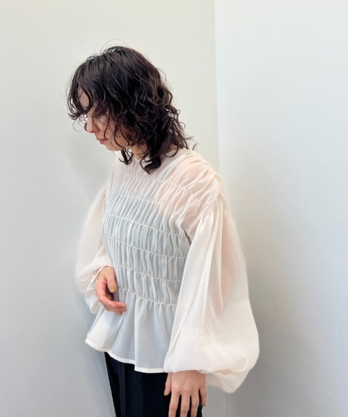 ワッシャーシアーシャーリングトップス（シャツ/ブラウス）｜y/m（イム）