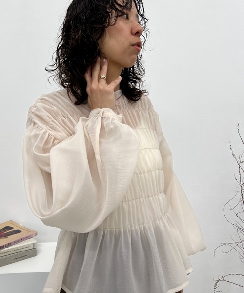 ワッシャーシアーシャーリングトップス（シャツ/ブラウス）｜y/m（イム）