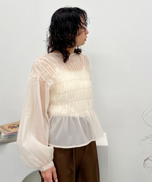 ワッシャーシアーシャーリングトップス（シャツ/ブラウス）｜y/m（イム）