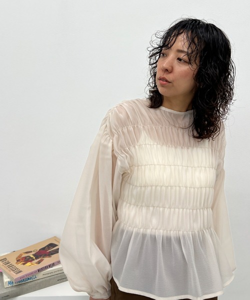 ワッシャーシアーシャーリングトップス（シャツ/ブラウス）｜y/m（イム）